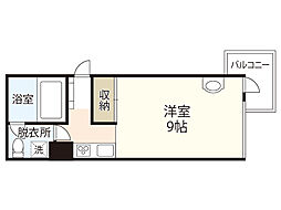 リバティ三篠 ワンルームの間取図画像