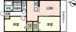 レジデンス白井2 2LDKの間取図画像