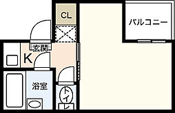 コスモスビル 1Kの間取図画像