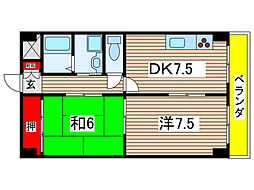 ボヌール1 2DKの間取図画像