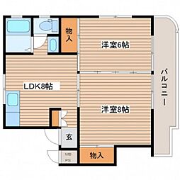 メゾン幸 2DKの間取図画像