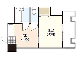 幟ビル 1DKの間取図画像