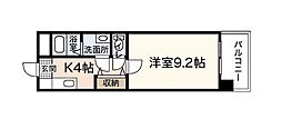 ウィンディア楽々園 1Kの間取図画像