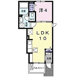 モデルノB 1LDKの間取図画像