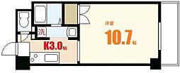 トレゾール東原 1Kの間取図画像