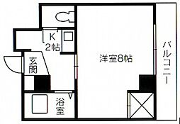 ハーモニー光町 1Kの間取図画像