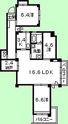 牛田ハイム 3SLDKの間取図画像