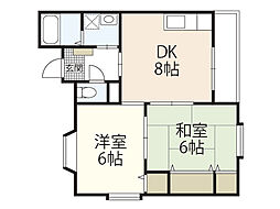 セレクション吉島 2DKの間取図画像