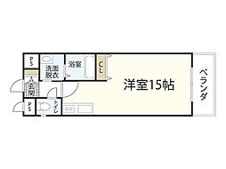 ピュアメゾン五日市 ワンルームの間取図画像