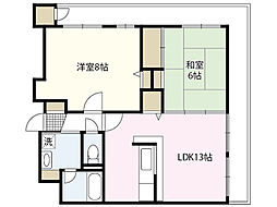 クイーンズパレス土橋 2LDKの間取図画像