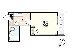 エステート18東雲 1Kの間取図画像
