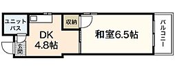コーポ舟入南 1DKの間取図画像