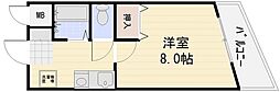橋本ビル 1Kの間取図画像