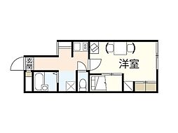 レオパレスクレストハイム 1Kの間取図画像