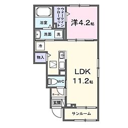 エトワールB 1LDKの間取図画像