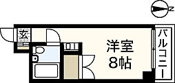 レジデンス十日市 ワンルームの間取図画像
