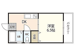 岡本ビル 1DKの間取図画像