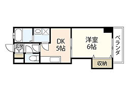 マンション春夏秋冬 1DKの間取図画像