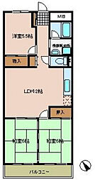 南観音パークマンション 3LDKの間取図画像