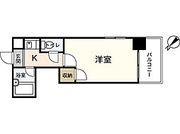 スタープラザ三篠 1Kの間取図画像