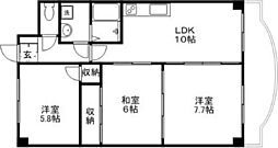 グレイシャス宇品 3LDKの間取図画像