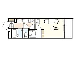 レオパレス千世 1Kの間取図画像