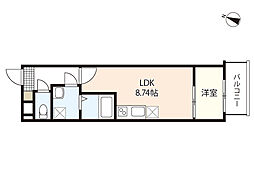 セブンプロート草津南 1LDKの間取図画像