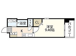 アルファレガロ駅前通り 1Kの間取図画像