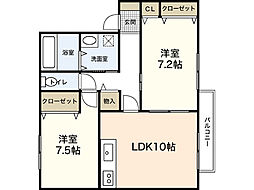 サンコート長束 2LDKの間取図画像