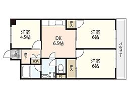 フェローシップ弐番館 3DKの間取図画像
