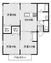 コタニアパート 3DKの間取図画像
