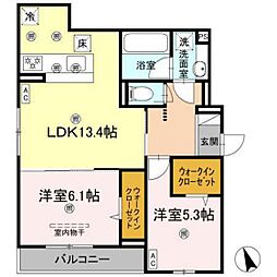 セレーノ コート 2LDKの間取図画像