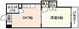 第3若宮ビル 1DKの間取図画像