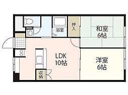 コーポ・カワチ 2LDKの間取図画像