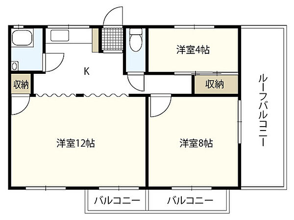 嵯峨野ハイツ ｜広島県広島市西区古江新町(賃貸マンション3K・4階・50.00㎡)の写真 その2