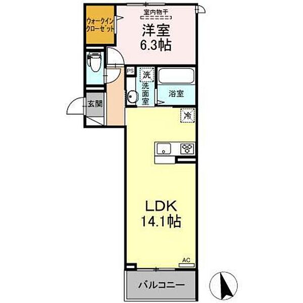 ドゥズィエム串戸 ｜広島県廿日市市串戸3丁目(賃貸アパート1LDK・2階・48.08㎡)の写真 その2