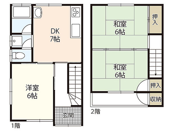 泉荘 ｜広島県広島市安芸区矢野西6丁目(賃貸一戸建3DK・--・57.31㎡)の写真 その2