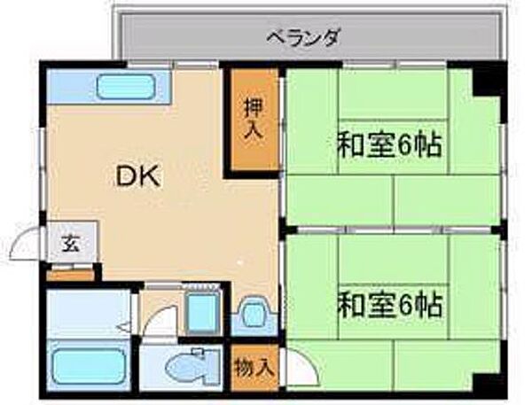 メサキビル ｜広島県広島市安佐南区古市4丁目(賃貸マンション2DK・2階・41.25㎡)の写真 その2