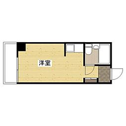 JR山陽本線 広島駅 徒歩12分の賃貸マンション 3階ワンルームの間取り