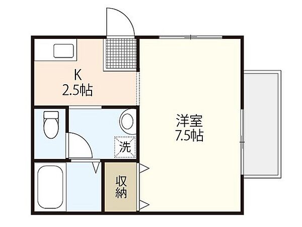 ビーライン西原 ｜広島県広島市安佐南区西原8丁目(賃貸アパート1K・1階・25.90㎡)の写真 その2