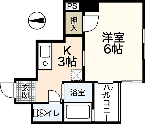 広島県広島市中区中島町(賃貸マンション1K・3階・19.47㎡)の写真 その2