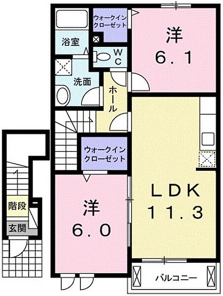 プリザーブ ｜広島県広島市佐伯区五日市町下河内(賃貸アパート2LDK・2階・57.63㎡)の写真 その2