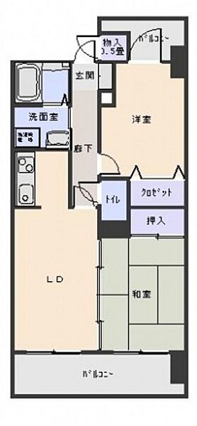 広島県広島市中区中島町(賃貸マンション2LDK・4階・48.12㎡)の写真 その2