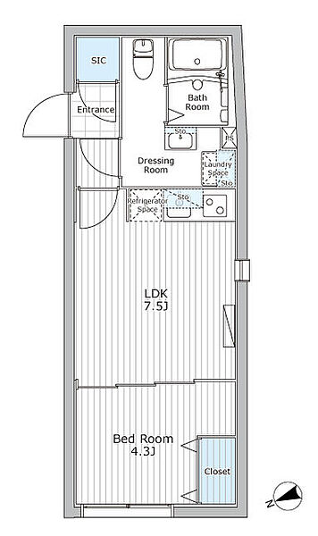 レジデンス市谷仲之町 401｜東京都新宿区市谷仲之町(賃貸マンション1DK・4階・30.24㎡)の写真 その2