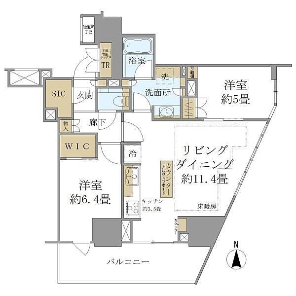 Ｂｒｉｌｌｉａ　Ｔｏｗｅｒ　池袋　Ｗｅｓｔ ｜東京都豊島区池袋3丁目(賃貸マンション2LDK・9階・64.68㎡)の写真 その2