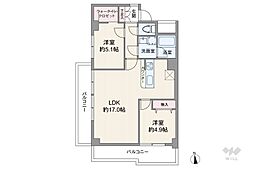 第二東山ハイツ 2LDKの間取図画像