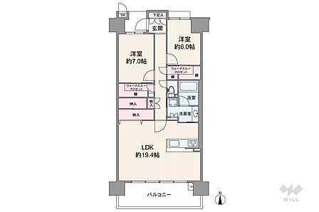 間取りは専有面積81.85平米の。バルコニー面積は13.00平米です。