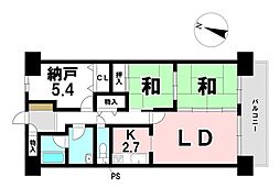 藤和シティコープ各務原 2SLDKの間取図画像