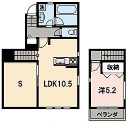 Halelea 1SLDKの間取図画像