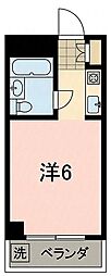 サンシティー松田1 ワンルームの間取図画像